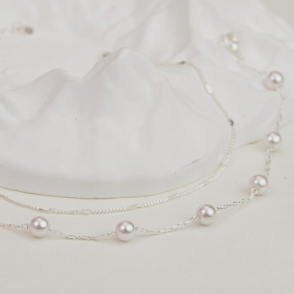 Silver Dainty Stack Cuban Beaded Heart, Bracelets Jewelry Gifts for Women - Picture 6 of 7